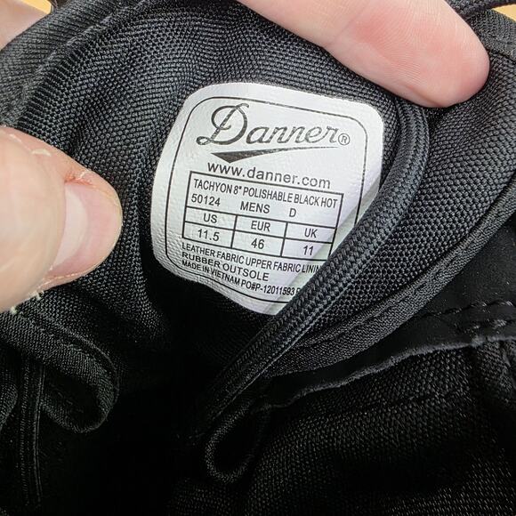 Danner Tachyon Men's 8" Leather Waterproof Plain Toe Boots Black Size 11.5 D - Picture 8 of 8